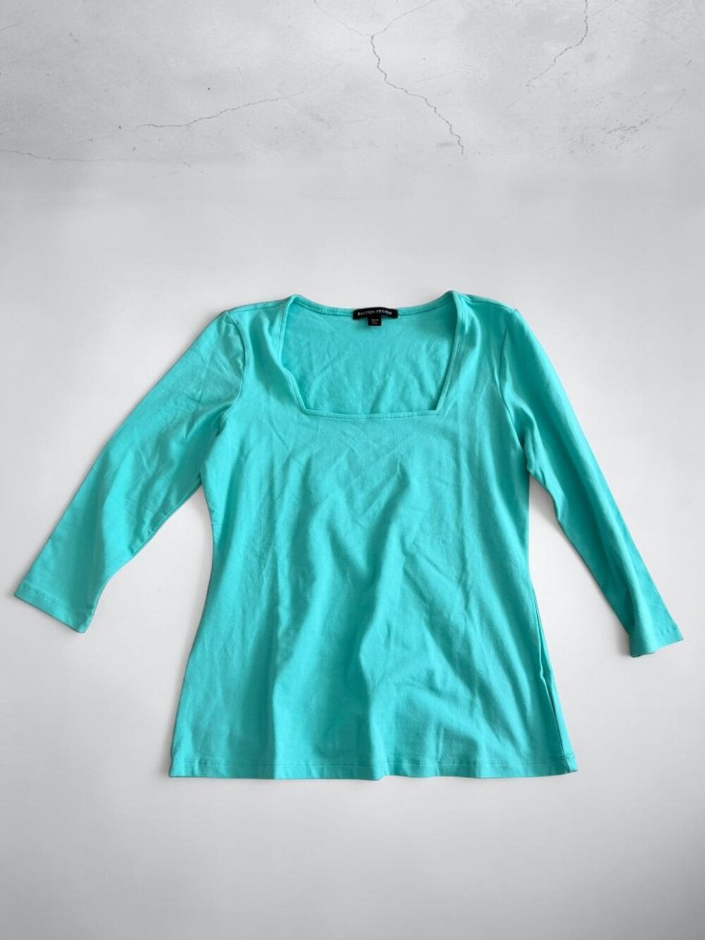 BOSTON PROPER Women's Aqua Basic 3/4 Sleeve Top Size Medium